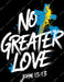 No Greater Love Blue Yellow Side Cross DTF Transfer