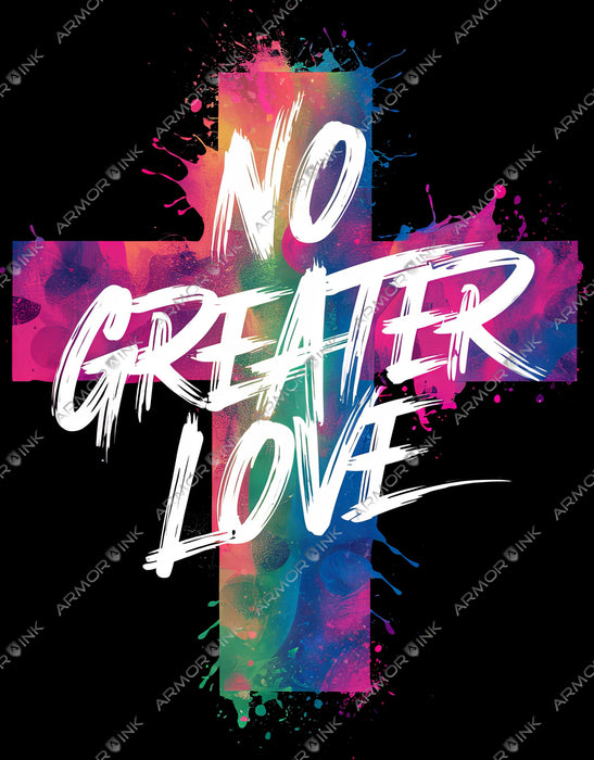 No Greater Love Purple Red Cross DTF Transfer