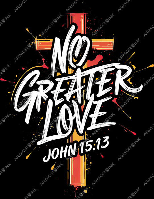 No Greater Love Red Orange DTF Transfer