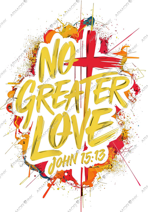 No Greater Love Yellow Red Blackout DTF Transfer