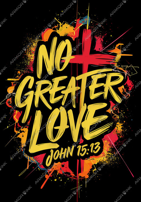 No Greater Love Yellow Red Blackout DTF Transfer