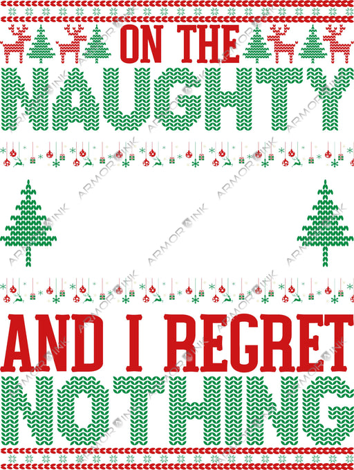 On The Naughty List DTF Transfer