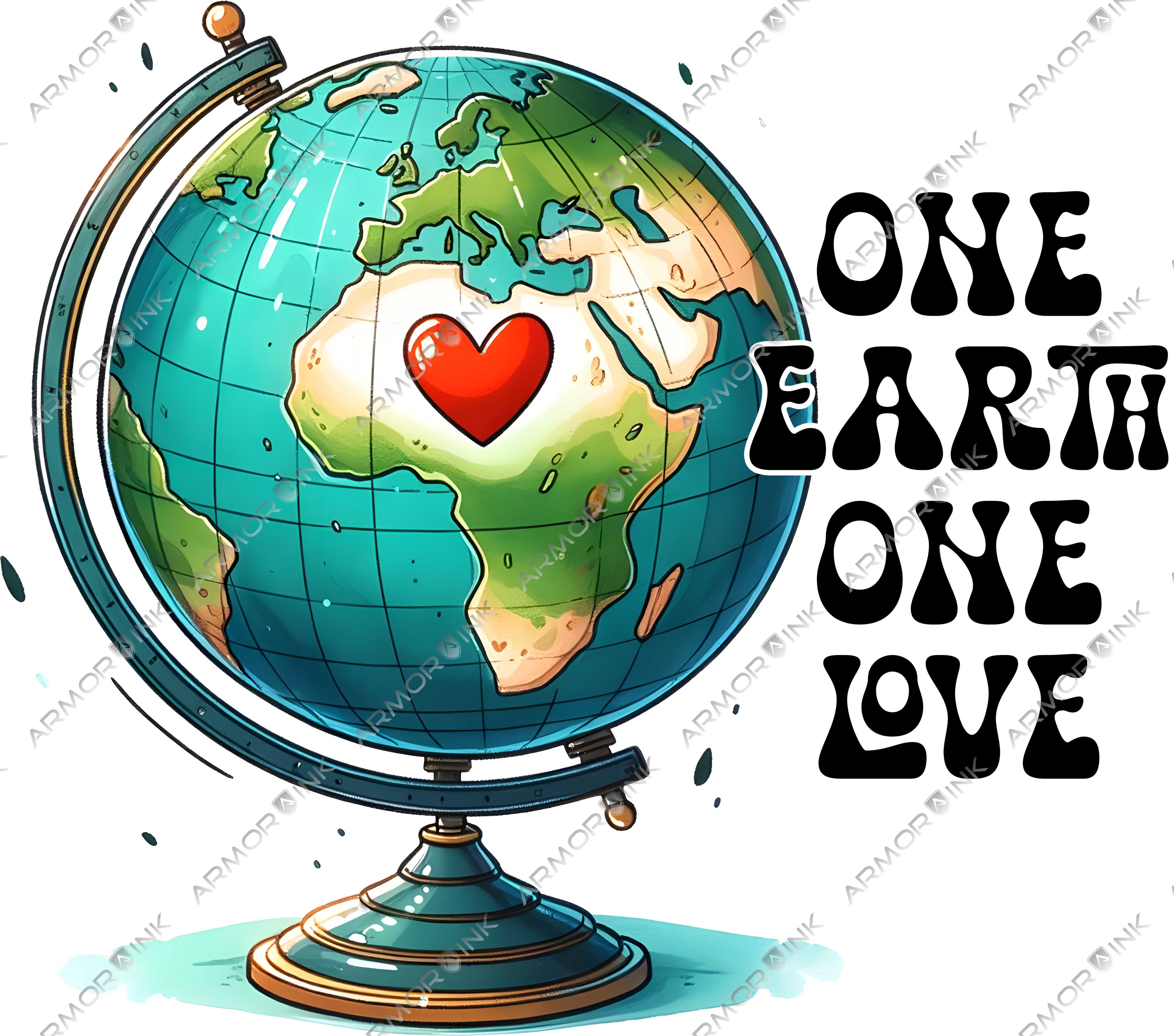 One Earth One Love DTF Transfer