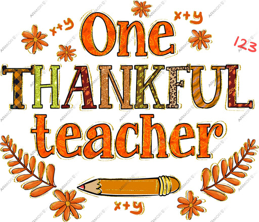 One Thankful Teacher DTF Transfer