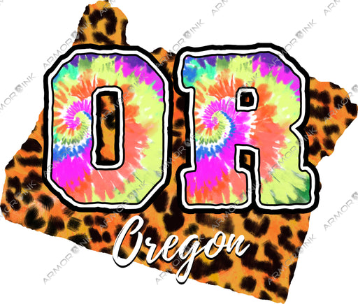 Oregon Leopard Tie Dye DTF Transfer