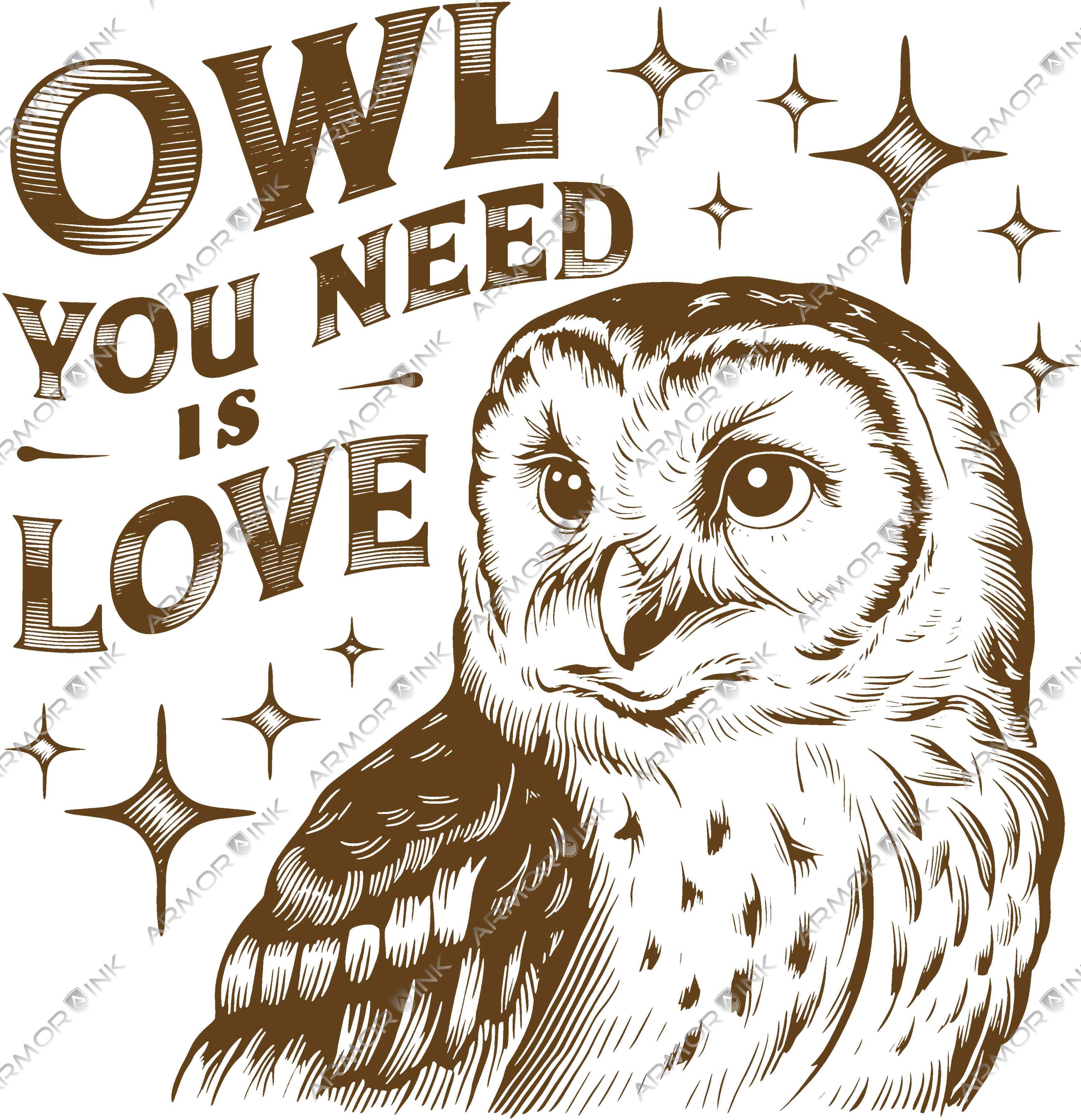 Owl You Need is Love DTF Transfer