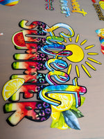 Sweet Summer graphic with watermelon and lemon