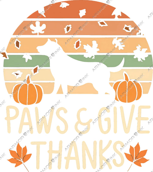 Paws and Give Thanks DTF Transfer