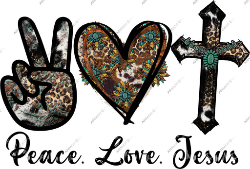 Peace Love Jesus DTF Transfer