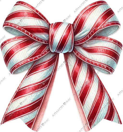 Peppermint Coquette Bow DTF Transfer