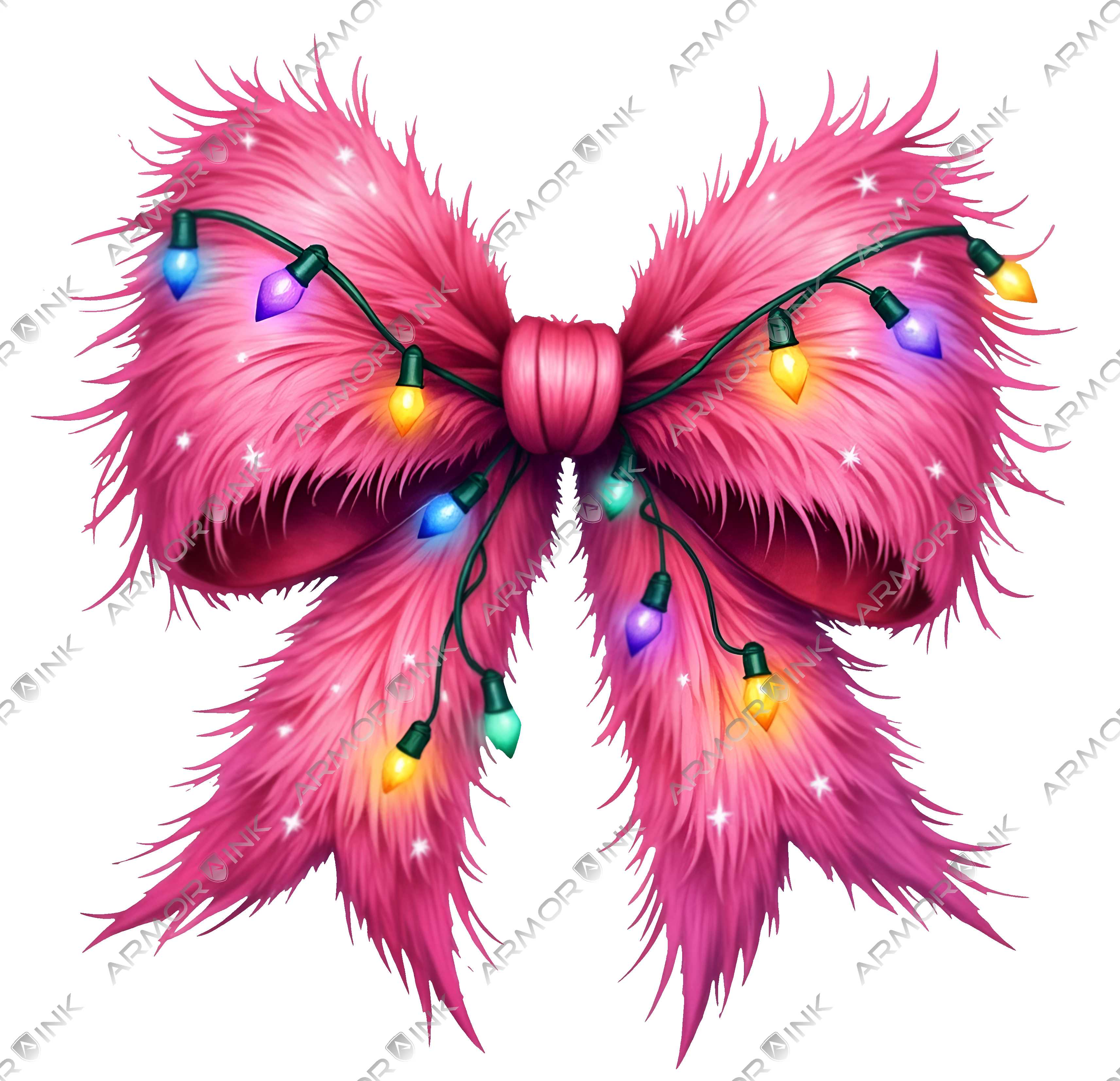 Pink Christmas Coquette Bow DTF Transfer