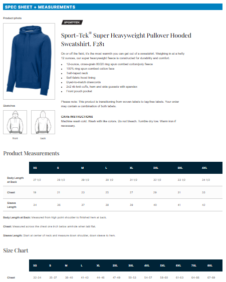 Sport-Tek Heavyweight Hoodie - Adult - Jr. Eagles