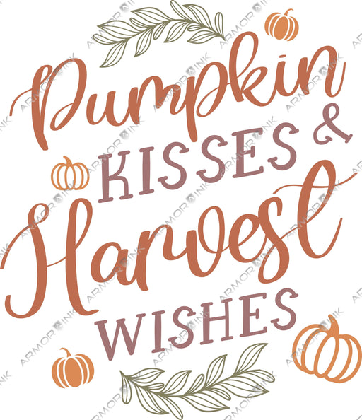 Pumpkin Kisses and Harvest Wishes DTF Transfer