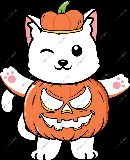 Pumpkin Kitten DTF Transfer