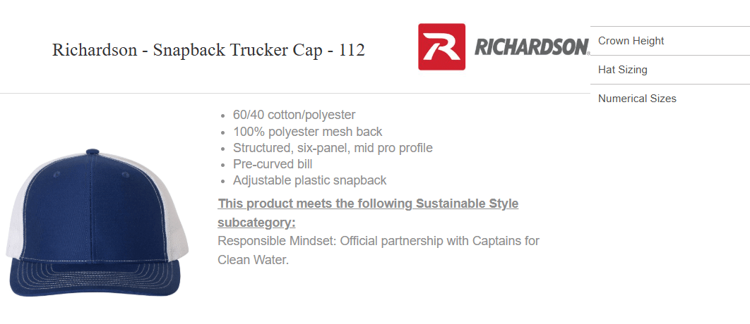 Richardson Snapback Trucker Cap - Navy & White