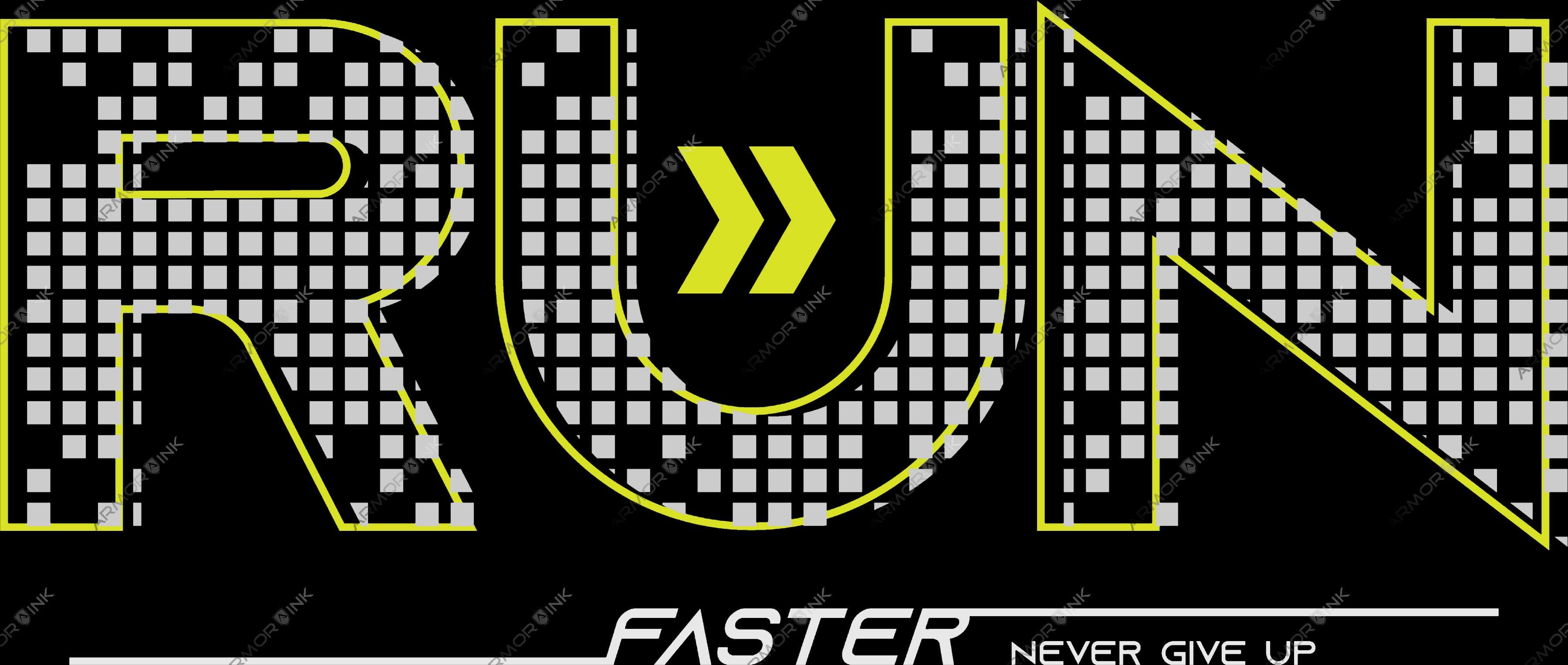 Run Faster Never Give Up DTF Transfer