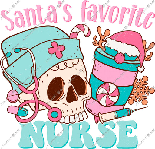 Santas Favorite Nurse DTF Transfer