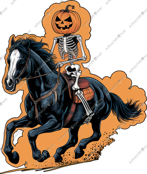 Skeleton Horseman DTF Transfer