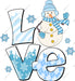 Snowman Love DTF Transfer