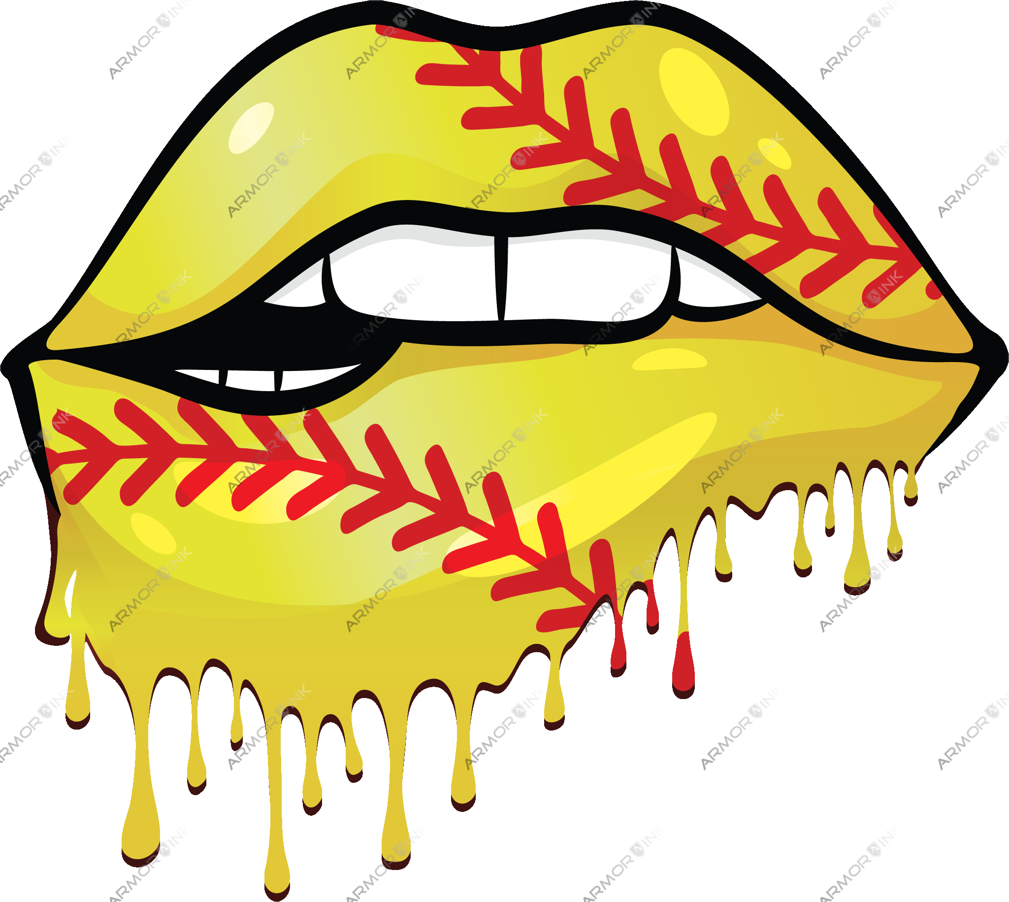 Softball Lips DTF Transfer