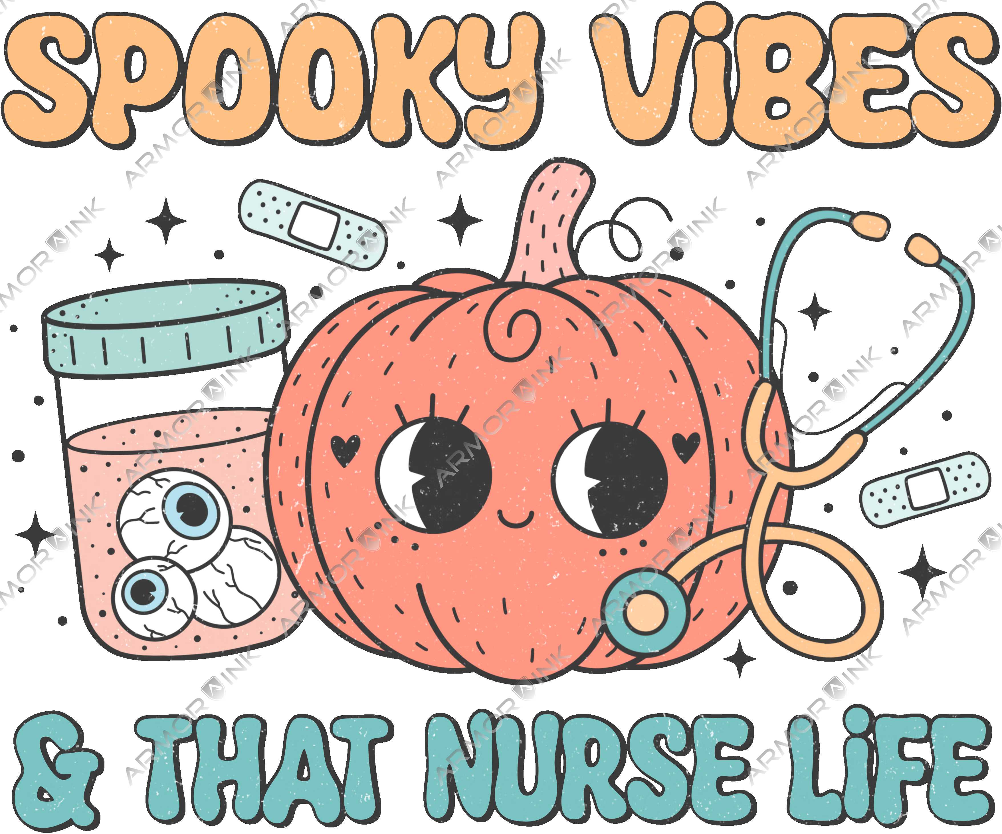 Spooky Vibes and That Nurse Life DTF Transfer