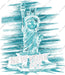 Statue of Liberty Chibi Blackout DTF Transfer