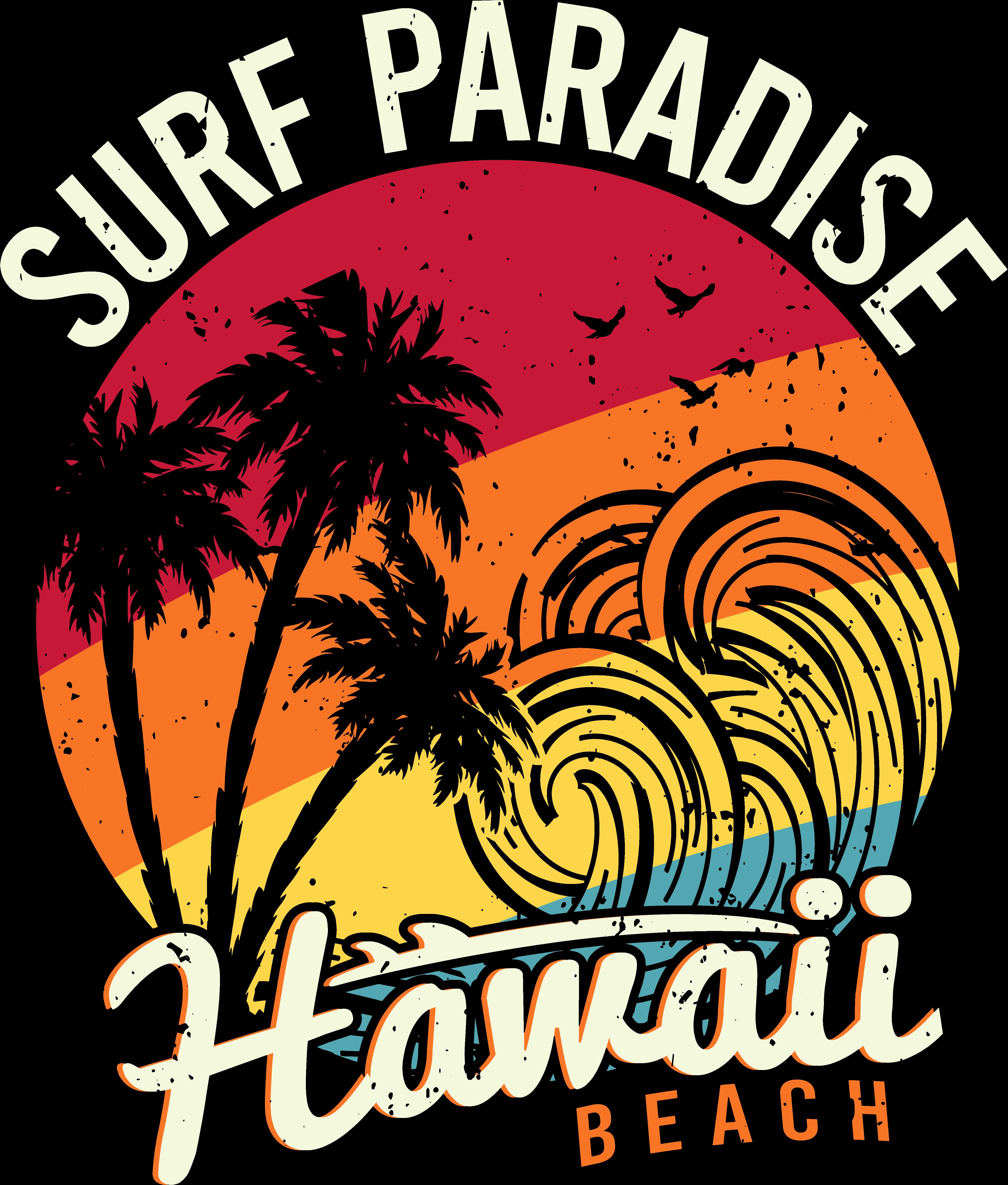 Surf Paradise Hawaii Beach DTF Transfer