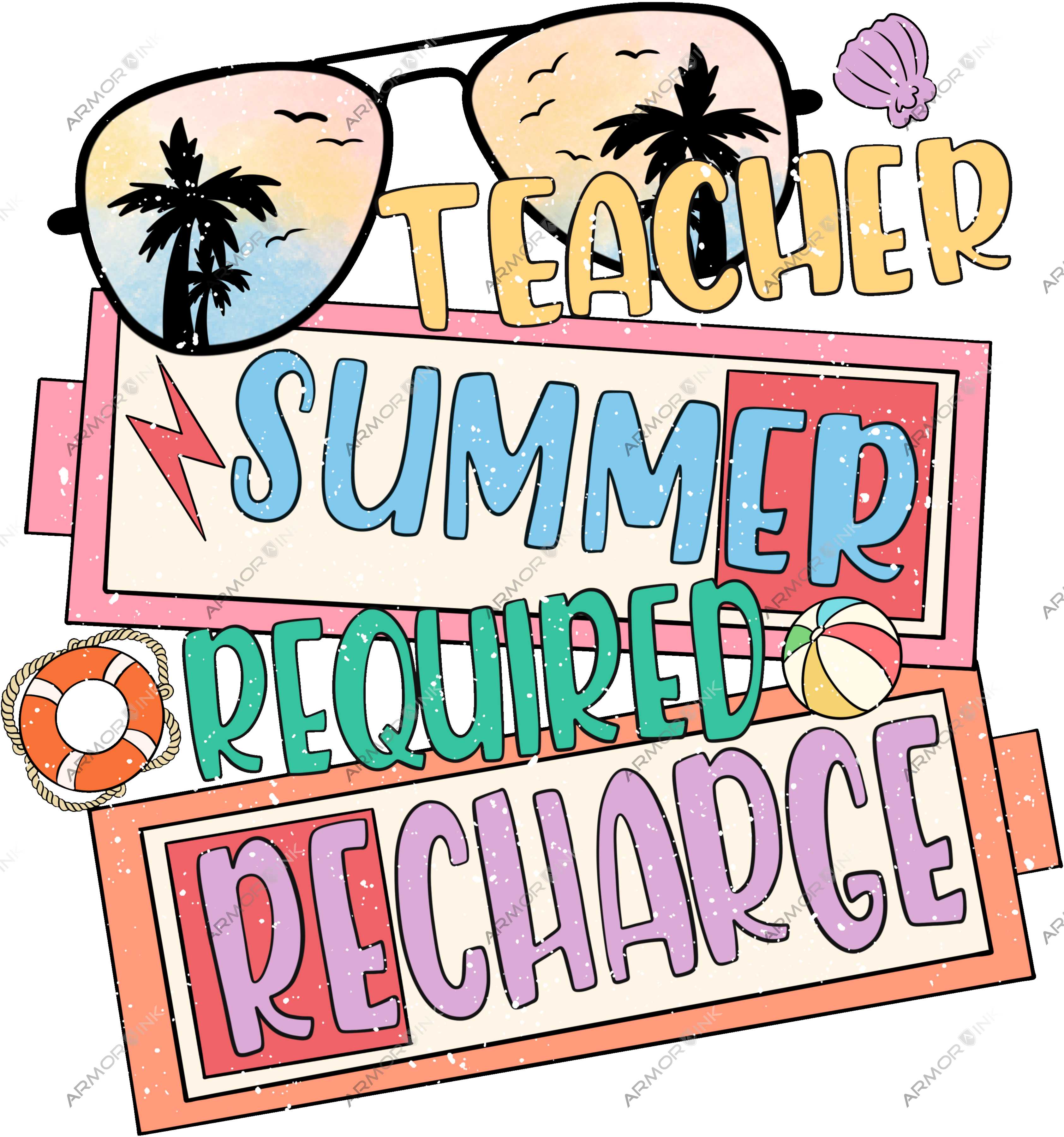 Teacher Summer Recharge DTF Transfer