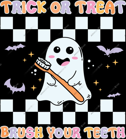Trick Or Treat Brush Your Teeth DTF Transfer