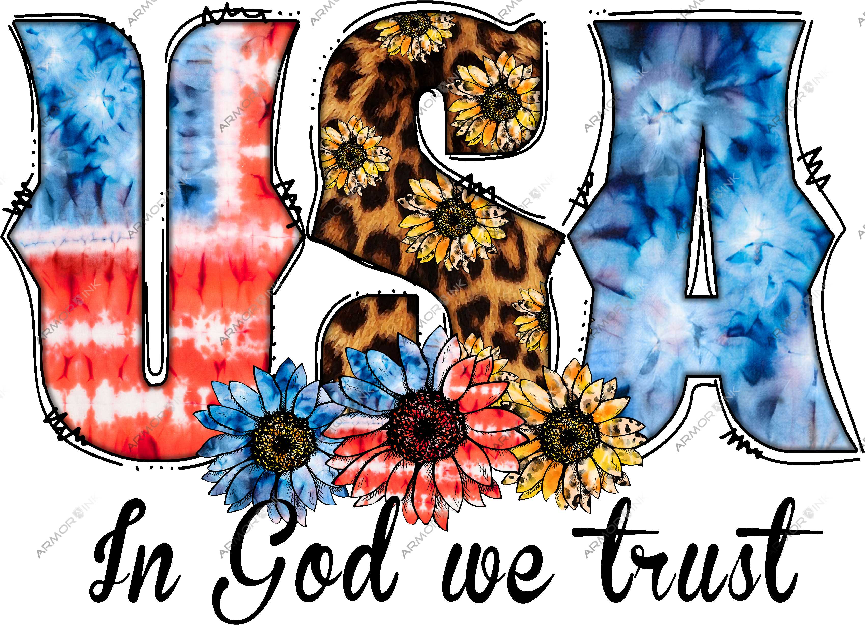 USA In God We Trust DTF Transfer