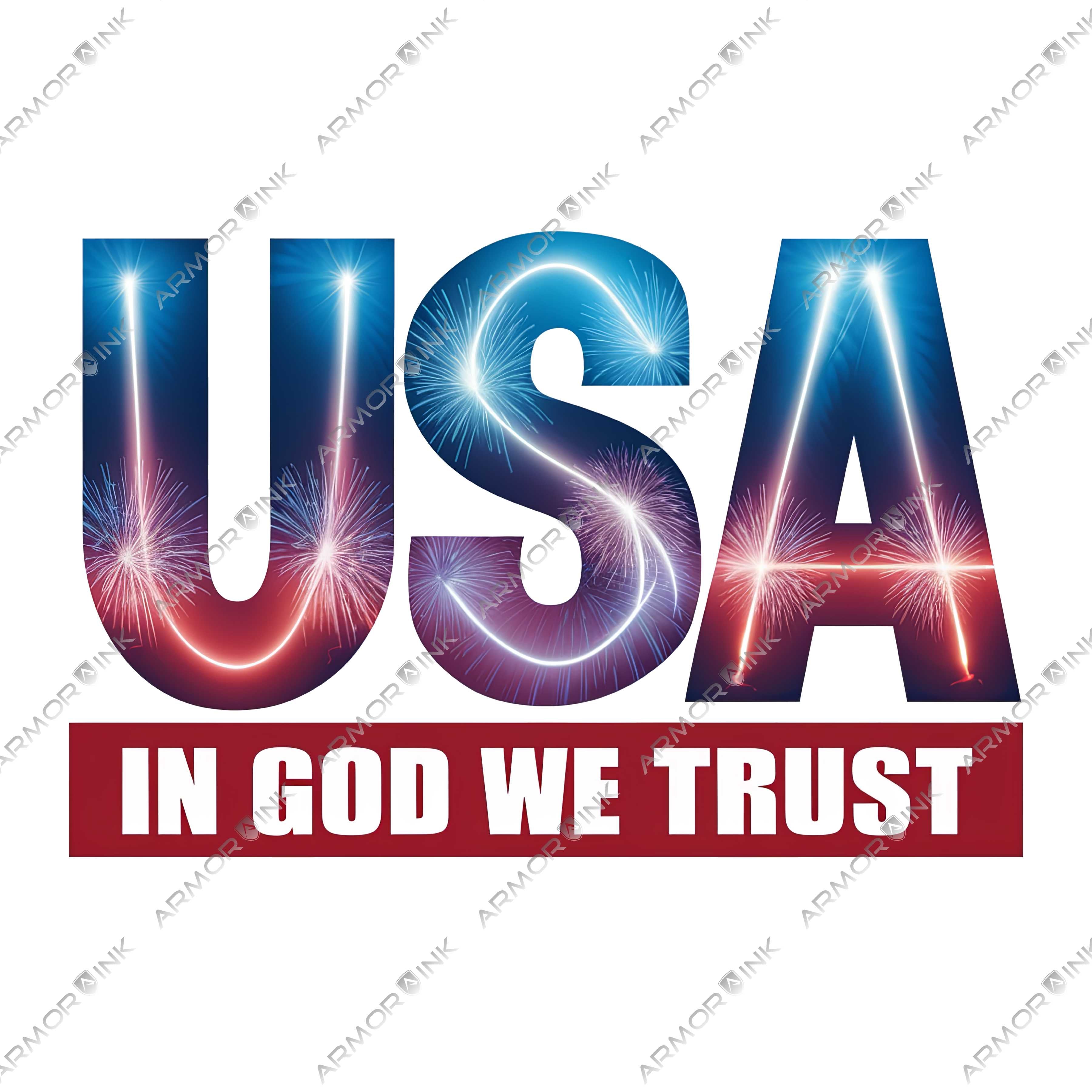 USA In God We Trust DTF Transfer