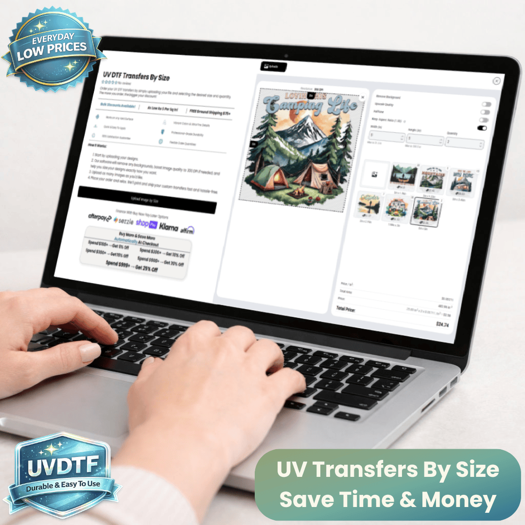 UV DTF Transfers By Size