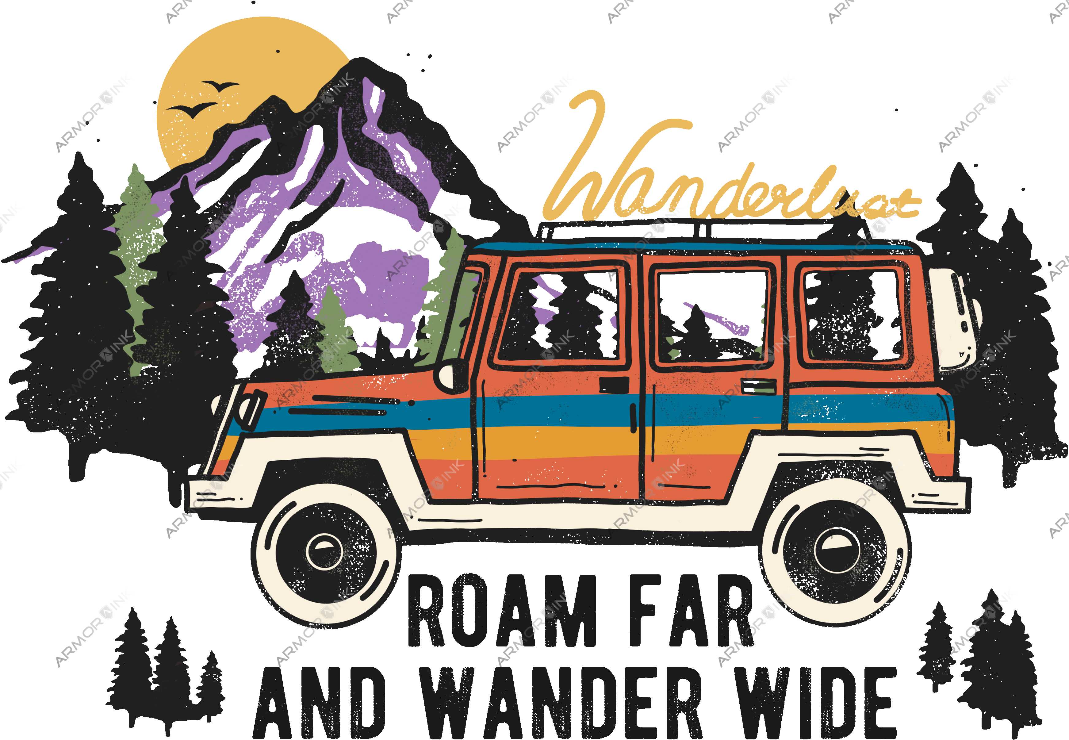 Wanderlust Roam Far and Wander Wide DTF Transfer