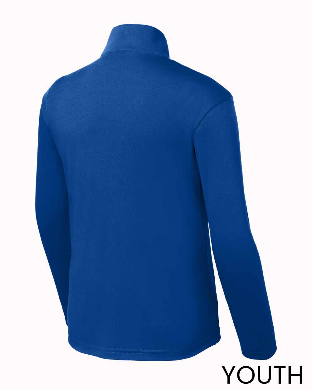 Youth blue Sport-Tek pullover back