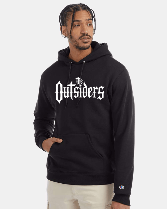 Man in black The Outsiders hoodie.