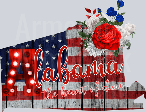 Alabama The Heart Of Dixie American Flag