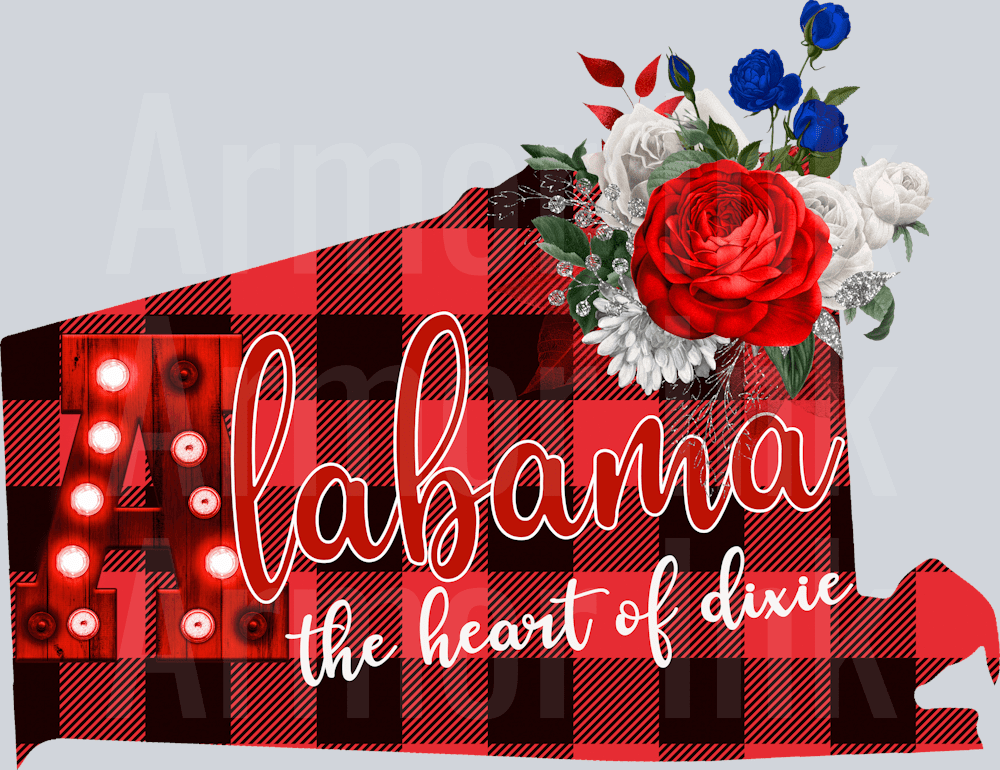Alabama The Heart Of Dixie Christmas DTF transfer
