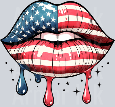 America Lips DTF transfer
