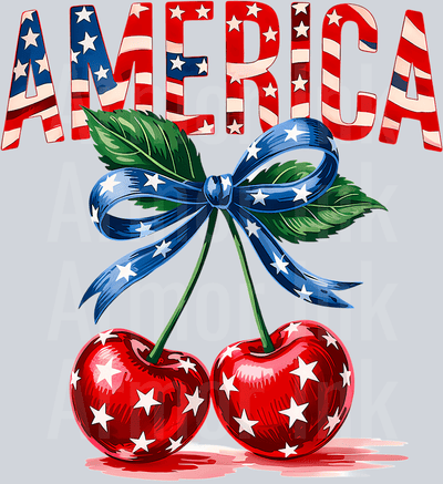 American Cherry DTF transfer