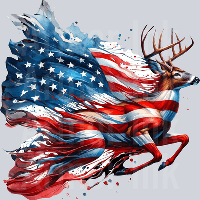 American Deer DTF transfer