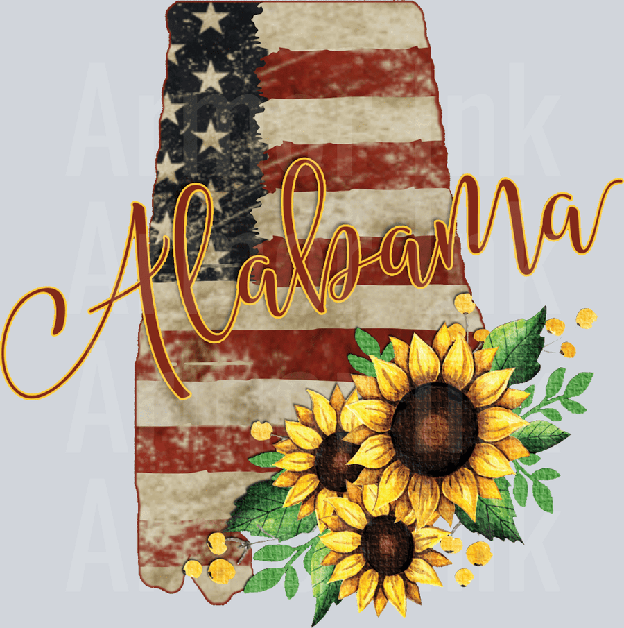 American Flag Alabama DTF transfer