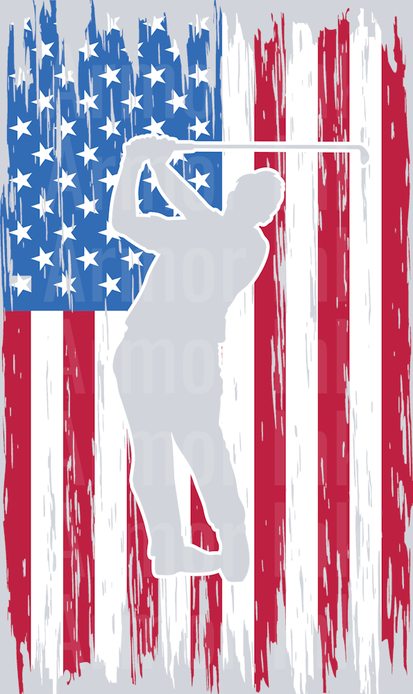 American Flag Golf DTF transfer