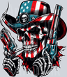 American Flag Skull Cowboy