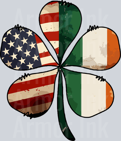 American Irish Shamrock DTF transfer