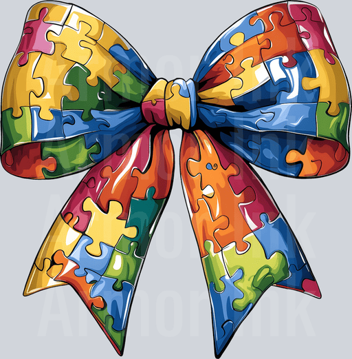 Autism Awareness Coquette Bow