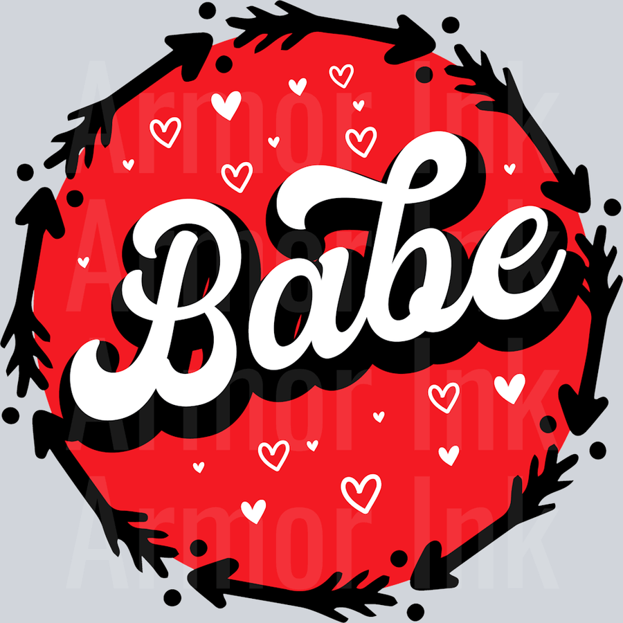 Babe Arrows Hearts DTF transfer
