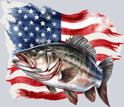 Bass American Flag DTF transfer