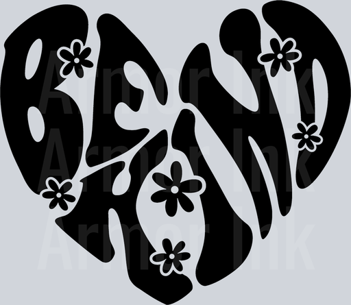 BE KIND GROOVY HEART Black