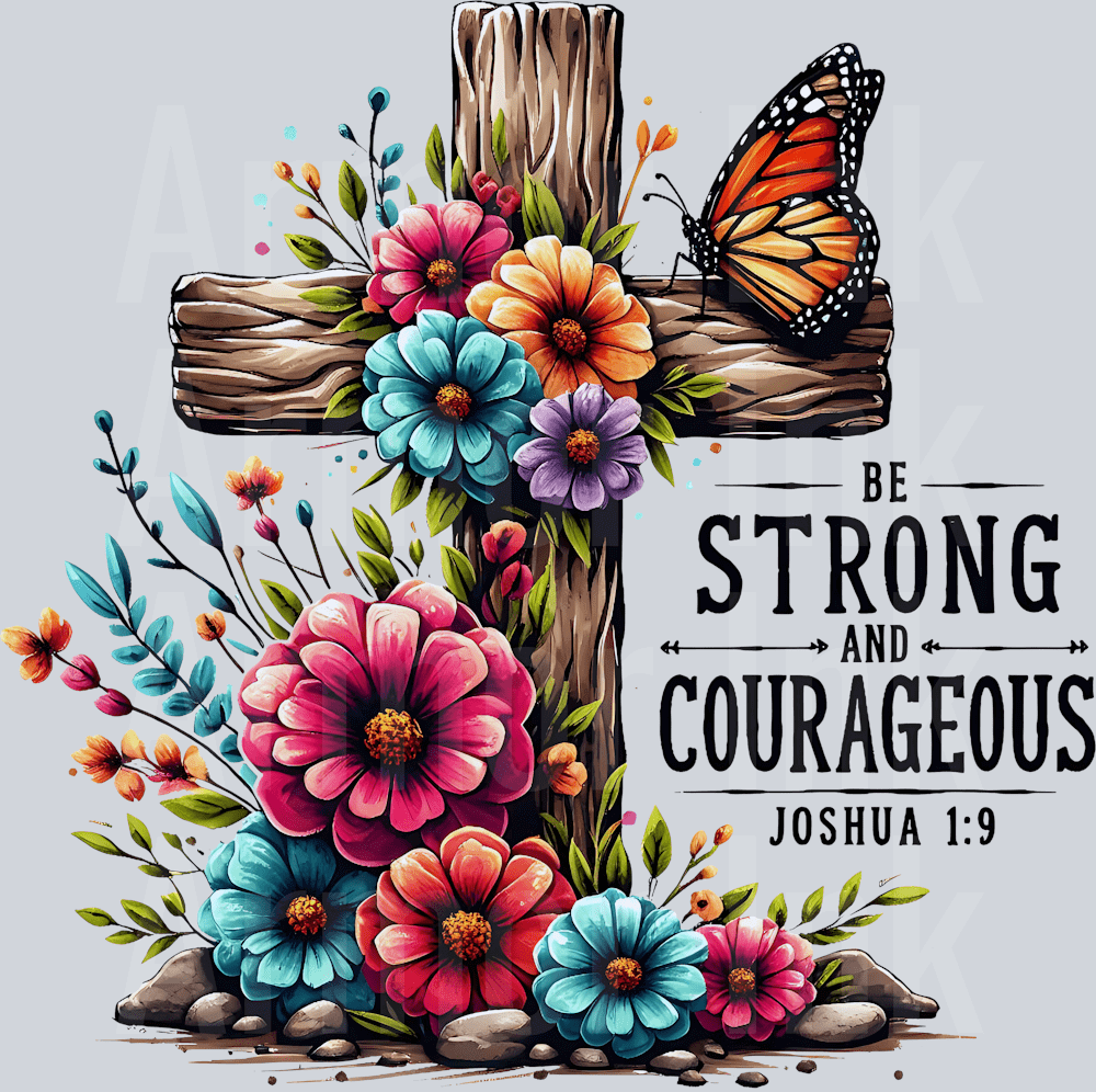 Be Strong And Courageous DTF Transfer | Ready-To-Press