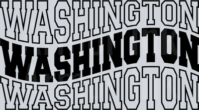 Black And White Washington DTF transfer